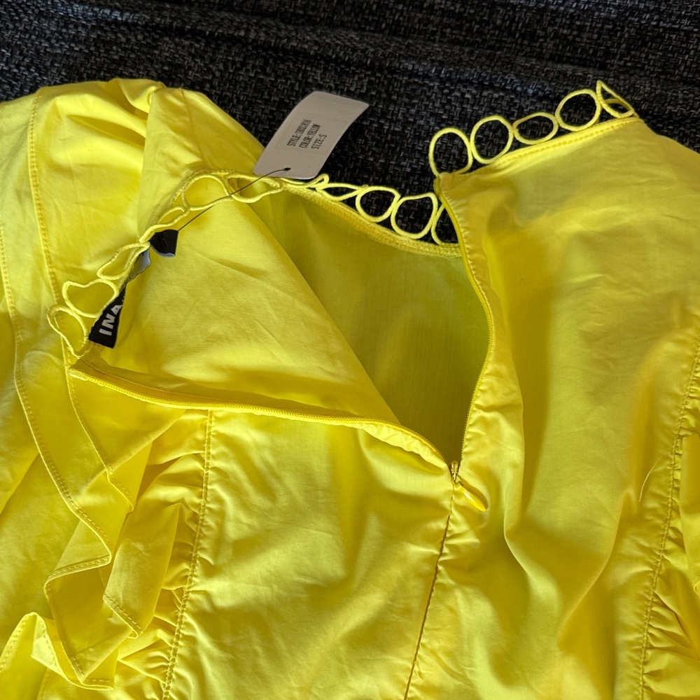 Ina Bright Yellow Ruffle Long-Sleeve Blouse - Picture 10 of 10